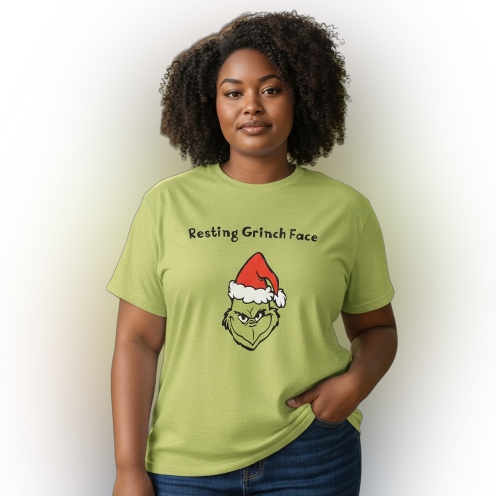 Torrid Resting Grinch Face Lime Green Classic Fit T-Shirt Size 3X